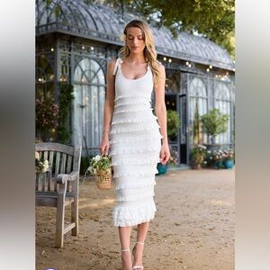 NWT V. Chapman Lotus Stretch Satin Midi Dress size 6